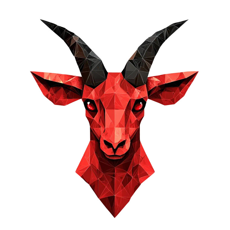 Red Capricorn Vector Vinyl Car Decal Sticker – Waterproof & UV-Resistant 8"