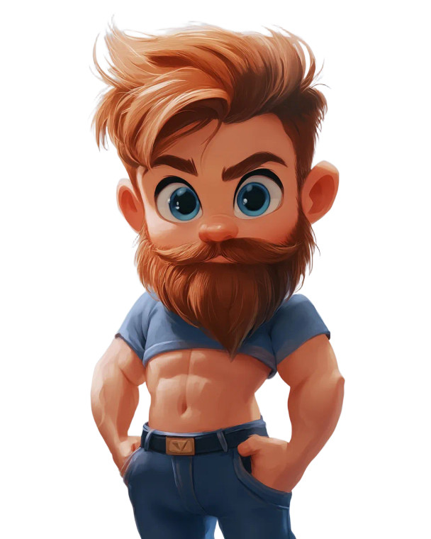 Chibbi Muscle Guy Vinyl Car Decal Sticker – Waterproof & UV-Resistant 8"