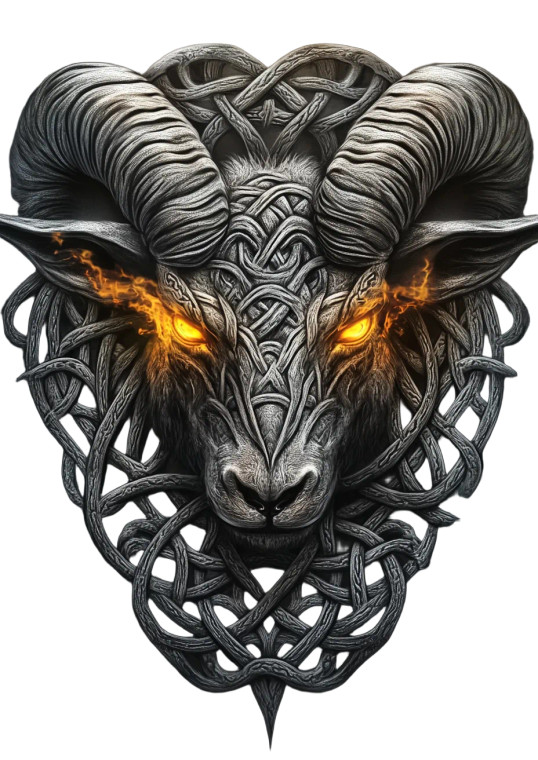 Celtic Goat Tattoo Vinyl Car Decal Sticker – Waterproof & UV-Resistant 8"