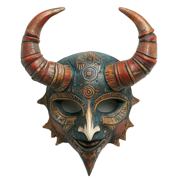Winter Tribal Mask Vinyl Car Decal Sticker – Waterproof & UV-Resistant 8"