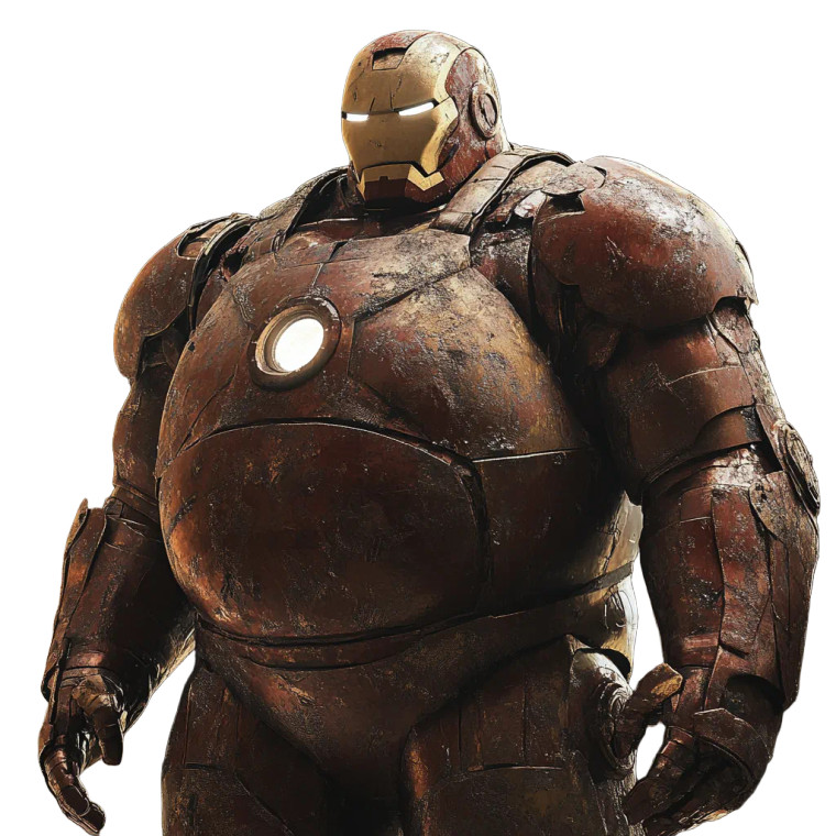 Obese Iron Man Vinyl Car Decal Sticker – Waterproof & UV-Resistant 8"