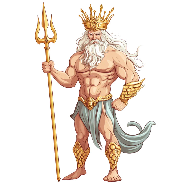 Golden Neptune Vinyl Car Decal Sticker – Waterproof & UV-Resistant 8"