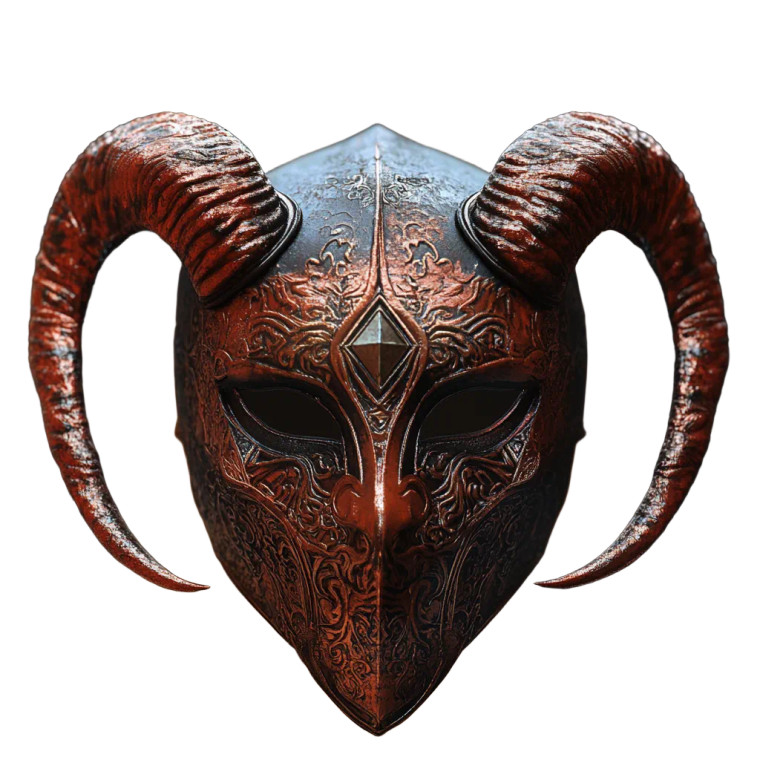 Horned Diamond Mask Vinyl Car Decal Sticker – Waterproof & UV-Resistant 8"