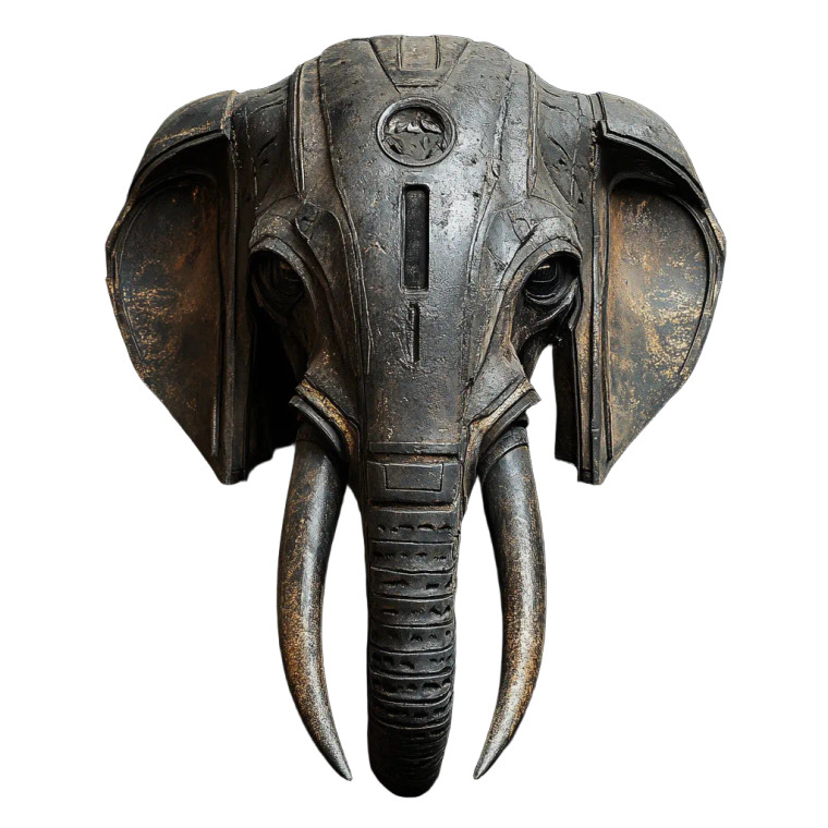 Elephant War Helmet Vinyl Car Decal Sticker – Waterproof & UV-Resistant 8"