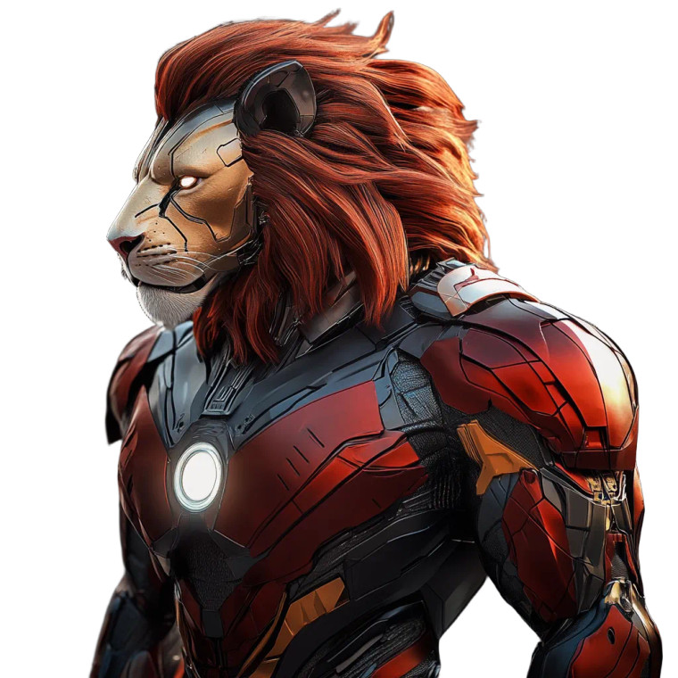 Lion Iron Fusion Vinyl Car Decal Sticker – Waterproof & UV-Resistant 8"