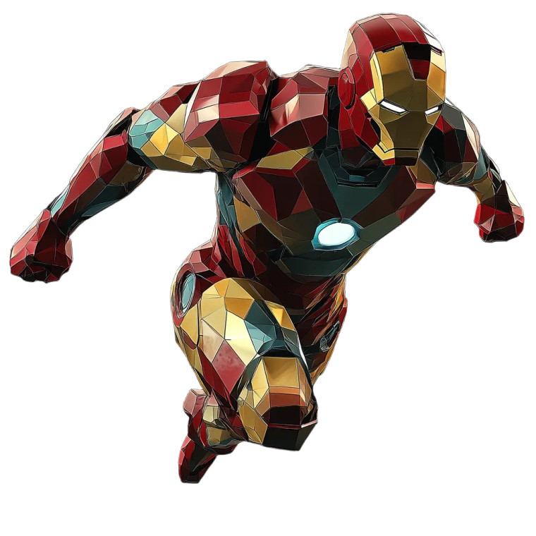 Low Poly Ironman Vinyl Car Decal Sticker – Waterproof & UV-Resistant 8"