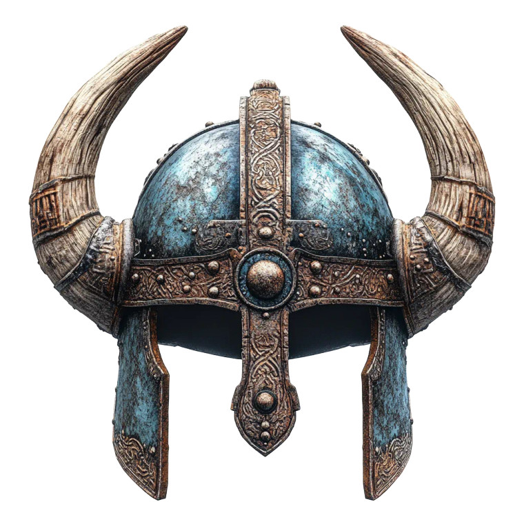 Viking Helmet Design Vinyl Car Decal Sticker – Waterproof & UV-Resistant 8"