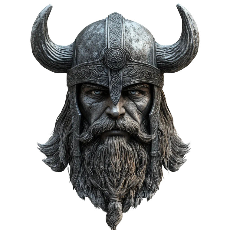 Majestic Viking Face Vinyl Car Decal Sticker – Waterproof & UV-Resistant 8"