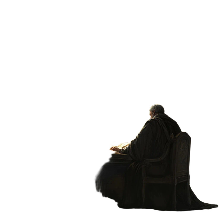 Medieval Monk Writing Vinyl Car Decal Sticker – Waterproof & UV-Resistant 8"