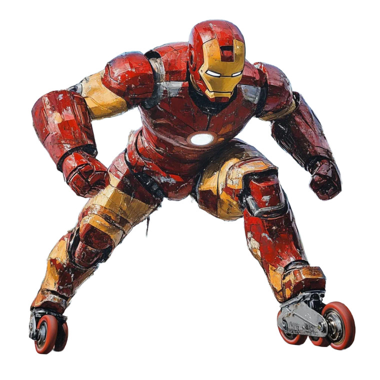 Roller Skating Ironman Vinyl Car Decal Sticker – Waterproof & UV-Resistant 8"