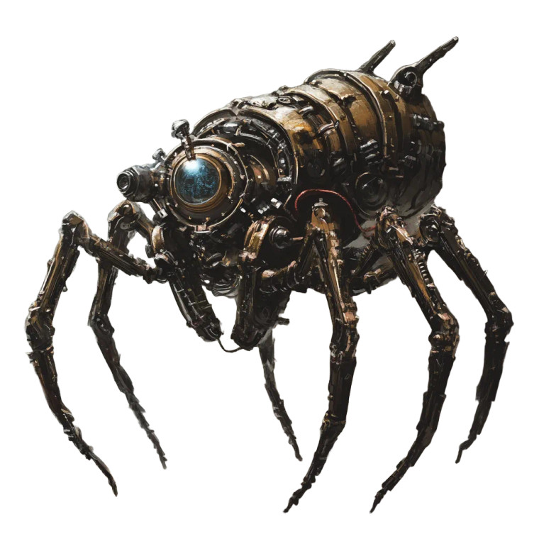 Clockwork Spider Golem Vinyl Car Decal Sticker – Waterproof & UV-Resistant 8"