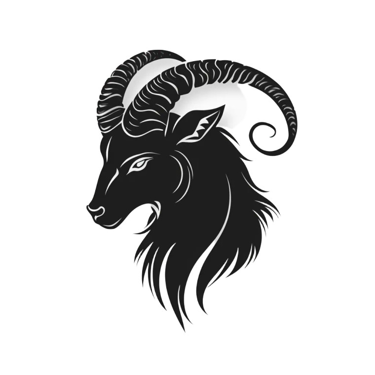 Black Capricorn Zodiac Vinyl Car Decal Sticker – Waterproof & UV-Resistant 8"