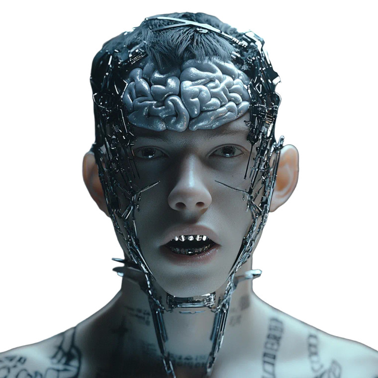 Cyborg Laboratory Scene Vinyl Car Decal Sticker – Waterproof & UV-Resistant 8"