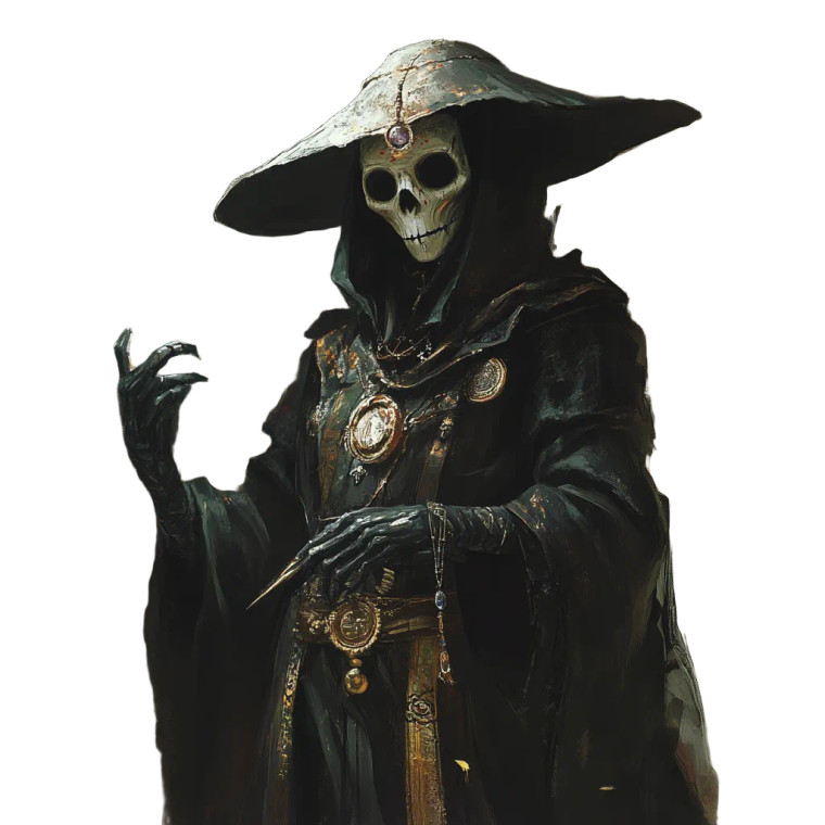 French Necromancer Vinyl Car Decal Sticker – Waterproof & UV-Resistant 8"