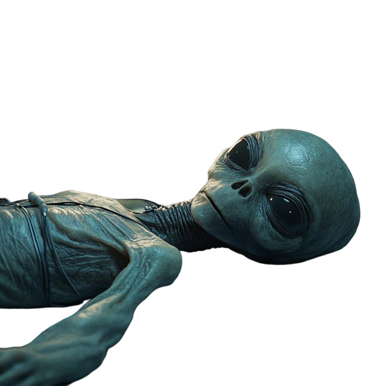 Sleeping Grey Alien Vinyl Car Decal Sticker – Waterproof & UV-Resistant 8"