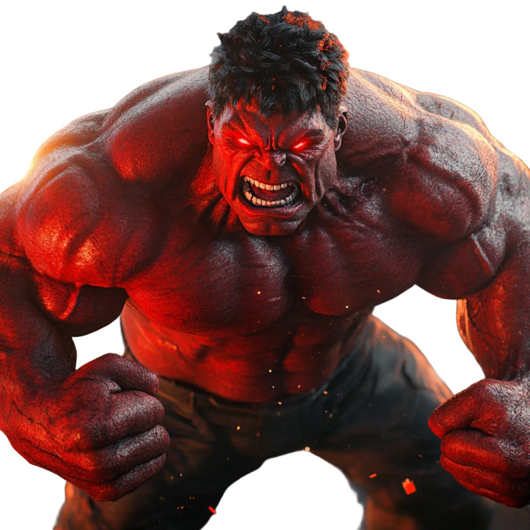 Red Hulk Battle Vinyl Car Decal Sticker – Waterproof & UV-Resistant 8"