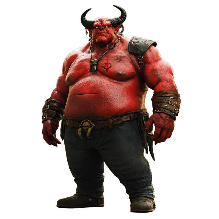 Fat Hellboy Vinyl Car Decal Sticker – Waterproof & UV-Resistant 8"