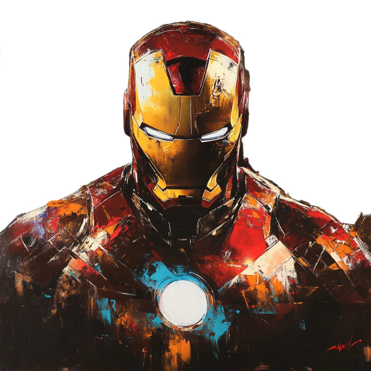Expressive Ironman Portrait Vinyl Car Decal Sticker – Waterproof & UV-Resistant 8"