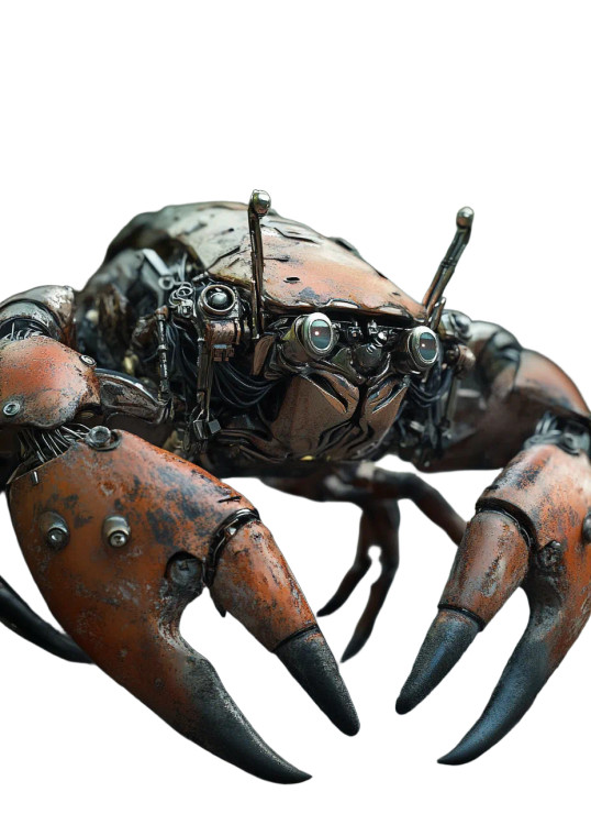 Mechanical Crab Vinyl Car Decal Sticker – Waterproof & UV-Resistant 8"