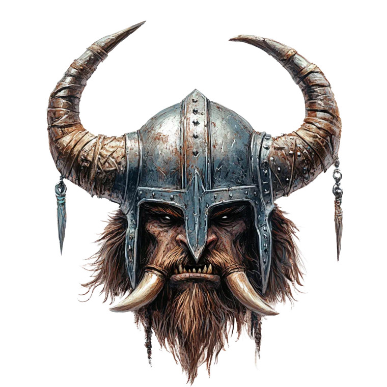 Orc Viking Crown Vinyl Car Decal Sticker – Waterproof & UV-Resistant 8"