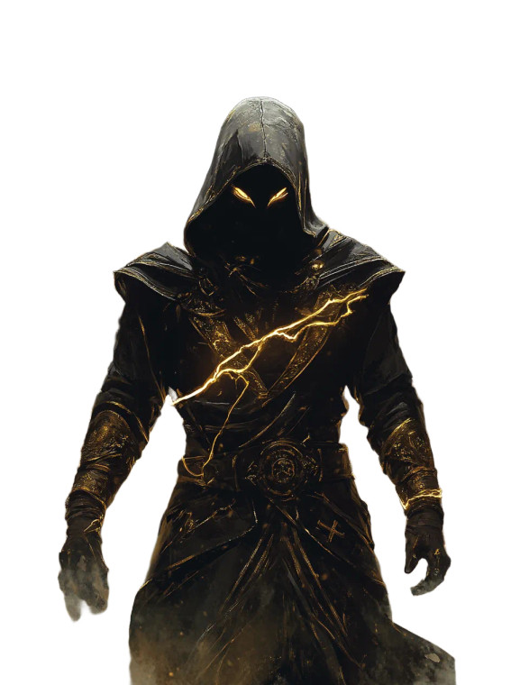 Hooded Lightning Priest Vinyl Car Decal Sticker – Waterproof & UV-Resistant 8"