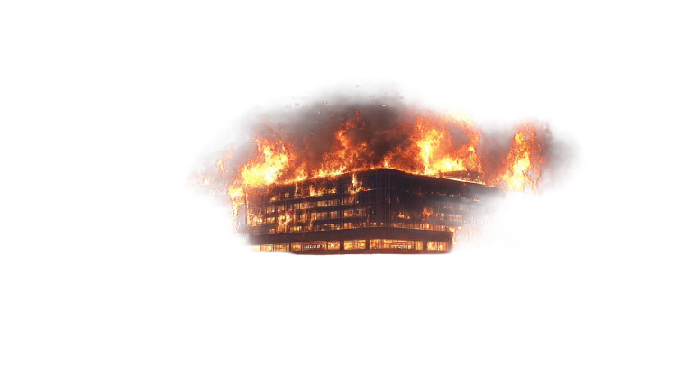 Burning Mall Vinyl Car Decal Sticker – Waterproof & UV-Resistant 