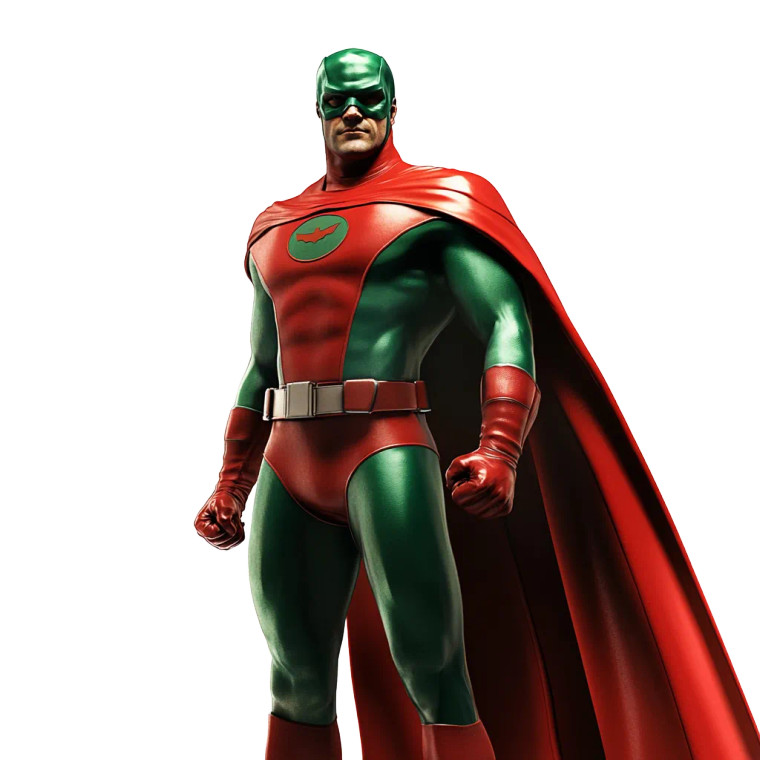Red-Green Superhero Vinyl Car Decal Sticker – Waterproof & UV-Resistant 8"