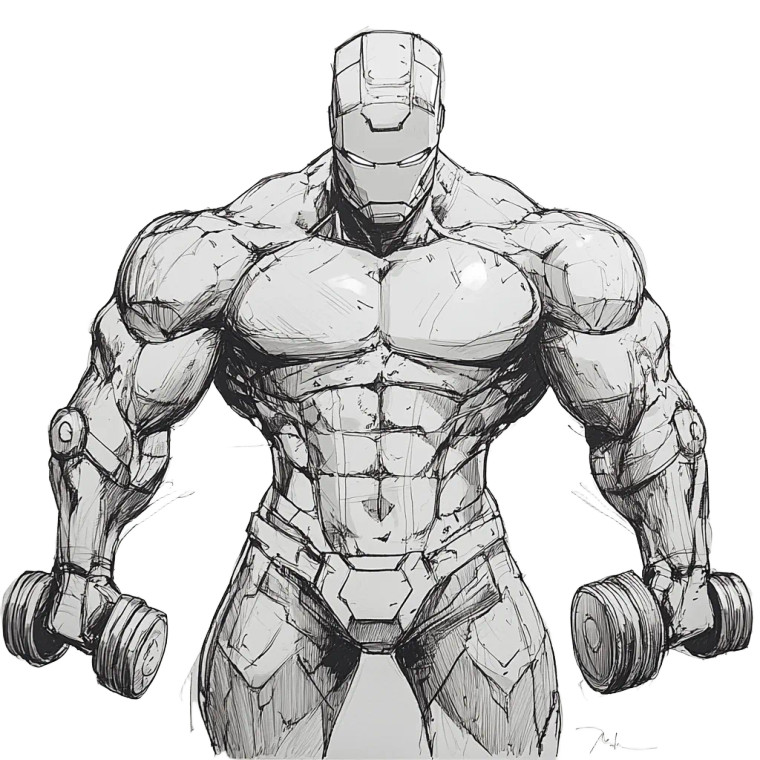 Iron Man Dumbbells Vinyl Car Decal Sticker – Waterproof & UV-Resistant 8"