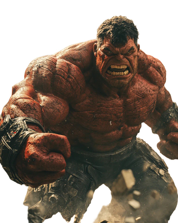 Red Hulk Action Vinyl Car Decal Sticker – Waterproof & UV-Resistant 8"