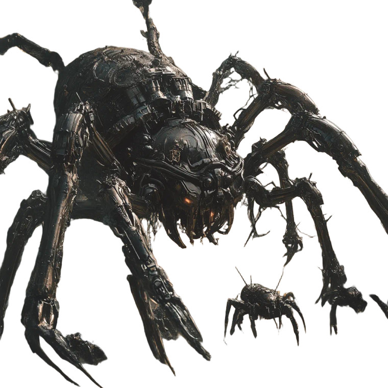 Chrome Spider Mecha Vinyl Car Decal Sticker – Waterproof & UV-Resistant 8"