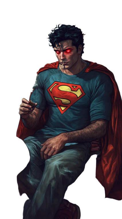 Superman Relaxing Vinyl Car Decal Sticker – Waterproof & UV-Resistant 8"