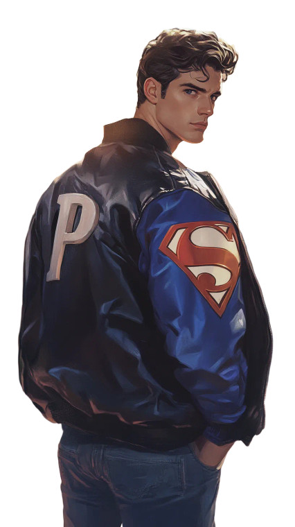 Sporty Superman Illustration Vinyl Car Decal Sticker – Waterproof & UV-Resistant 8"