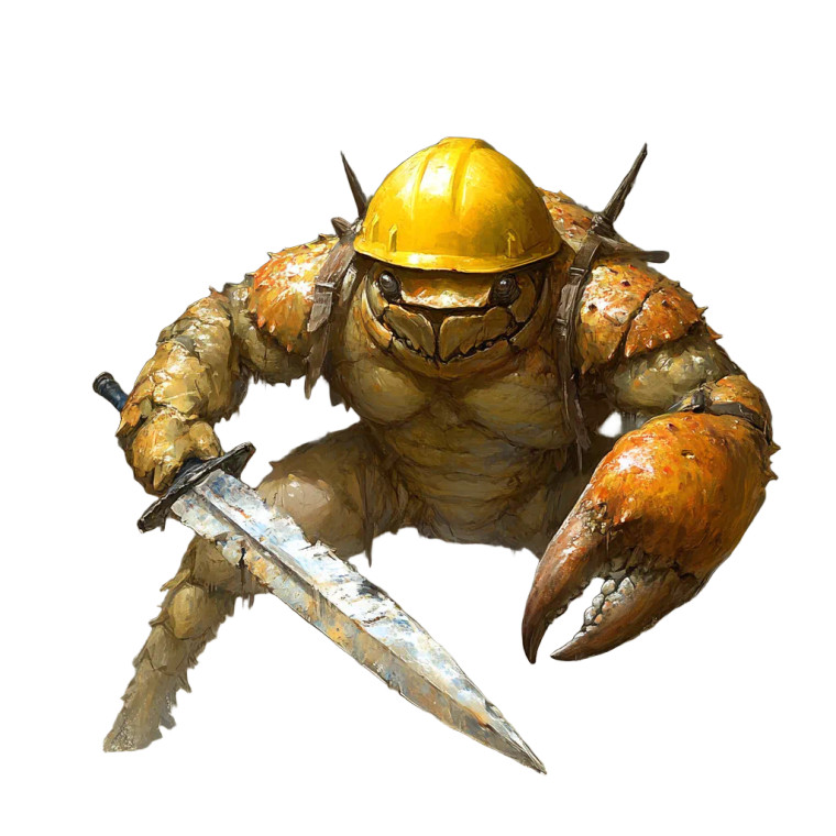Crab Warrior Builder Vinyl Car Decal Sticker – Waterproof & UV-Resistant 8"