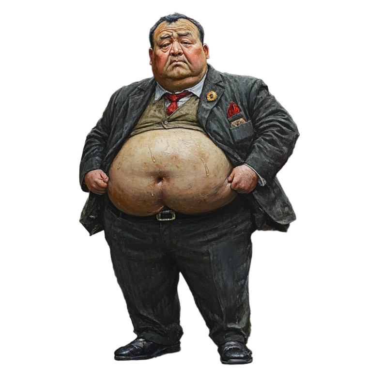 Fat Guy In Suit Vinyl Car Decal Sticker – Waterproof & UV-Resistant 8"