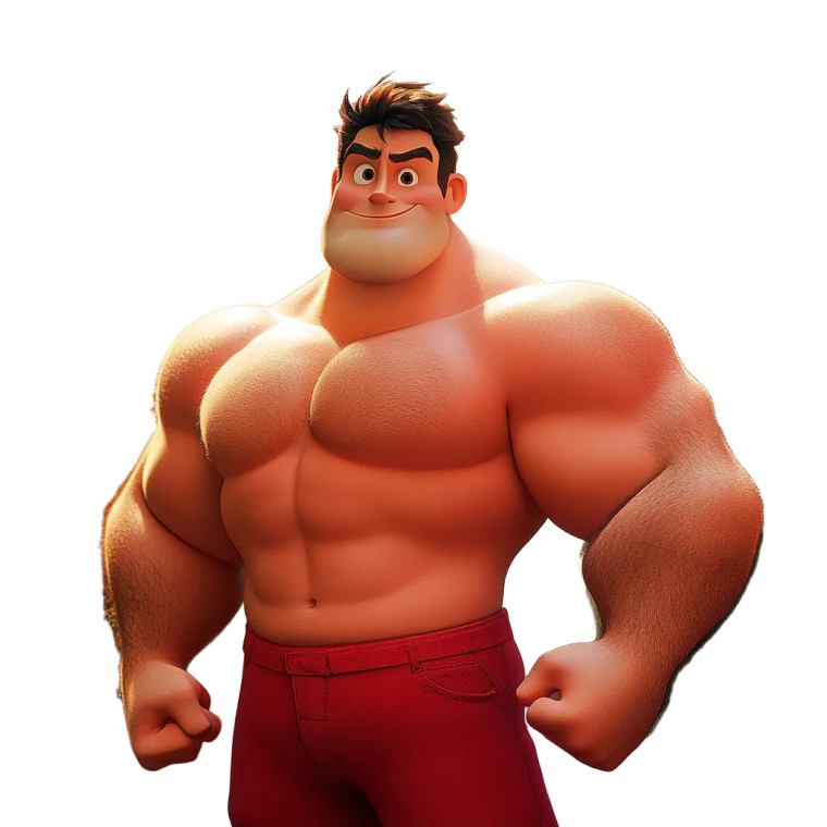 Muscle Characters Vinyl Car Decal Sticker – Waterproof & UV-Resistant 8"