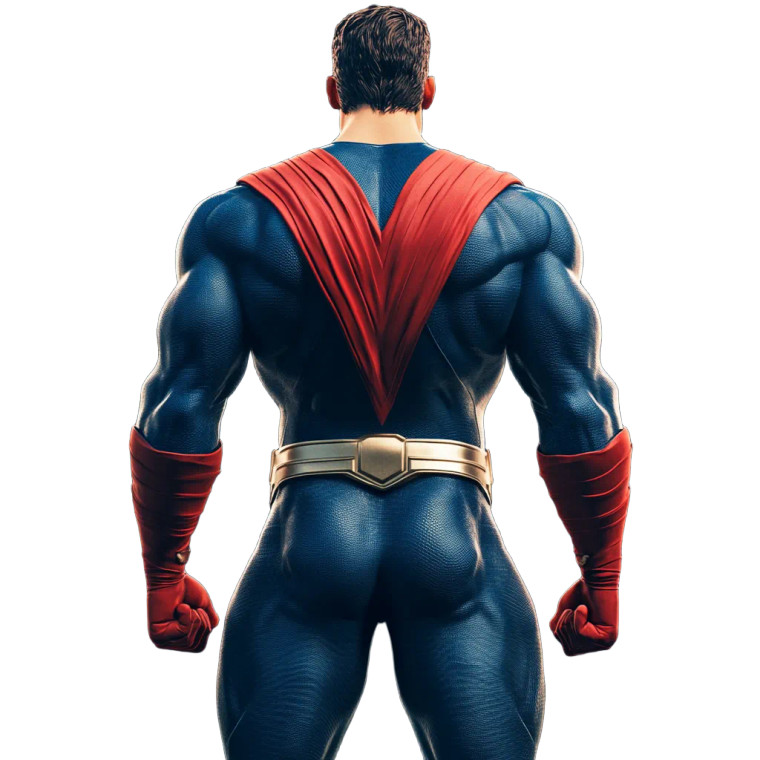 Superhero Back View V2 Vinyl Car Decal Sticker – Waterproof & UV-Resistant 8"