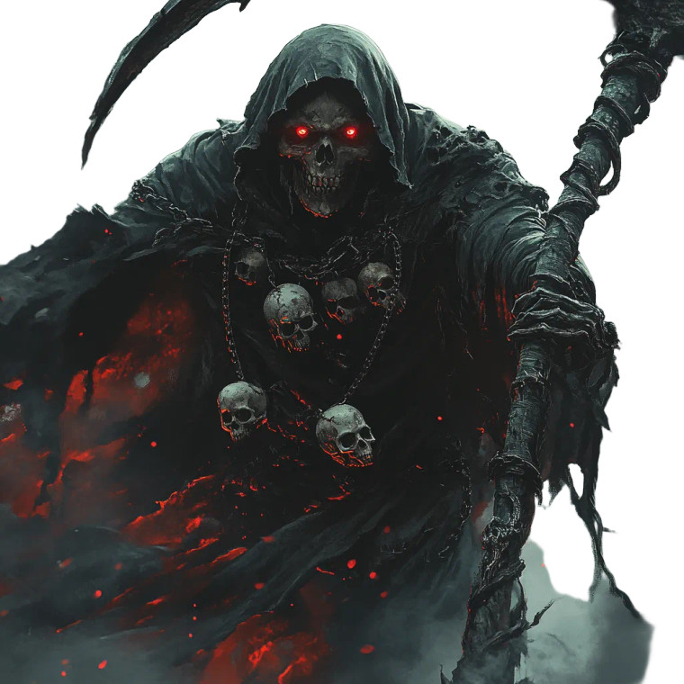 Grim Reaper Close-Up V2 Vinyl Car Decal Sticker – Waterproof & UV-Resistant 8"