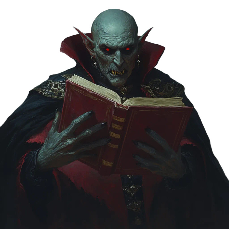 Vampire Holding Book Vinyl Car Decal Sticker – Waterproof & UV-Resistant 8"