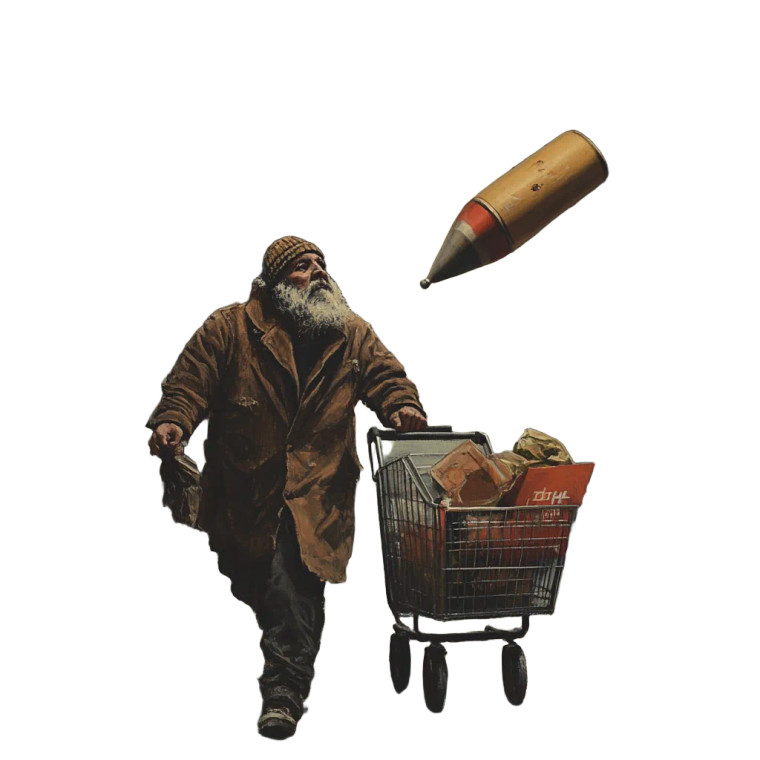 Homeless Man In Peril Vinyl Car Decal Sticker – Waterproof & UV-Resistant 8"