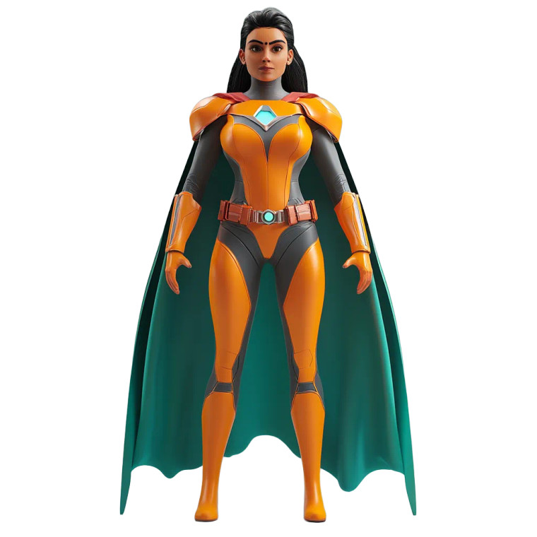 Futuristic Indian Superhero Vinyl Car Decal Sticker – Waterproof & UV-Resistant 8"