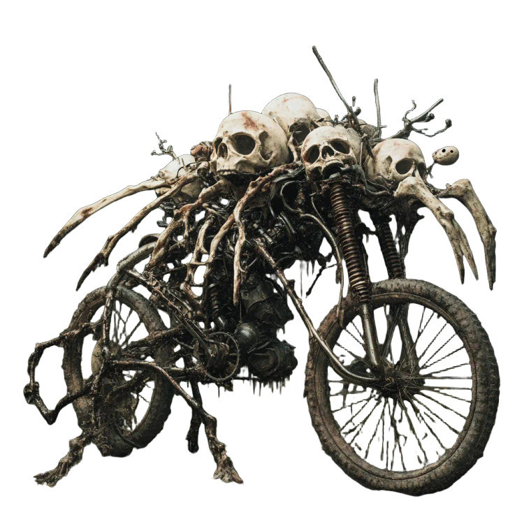Apocalyptic Velocipede Vinyl Car Decal Sticker – Waterproof & UV-Resistant 8"