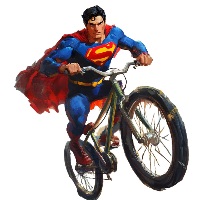 Superman Biking Vinyl Car Decal Sticker – Waterproof & UV-Resistant 8"