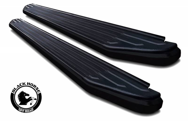 Upgrade Your 2018-2021 Enclave & Traverse with Black Horse Offroad Running Boards | Black Aluminum with Rubber/Stainless Steel Finish, Easy Installation, Set of 2