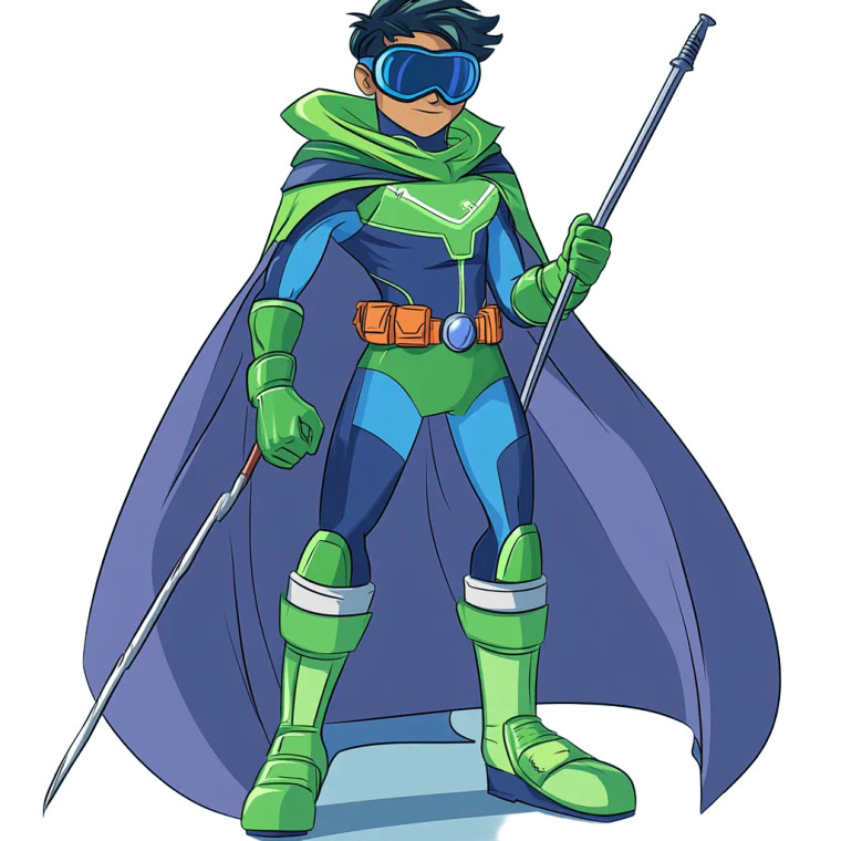 Green-Blue Superhero Vinyl Car Decal Sticker – Waterproof & UV-Resistant 8"