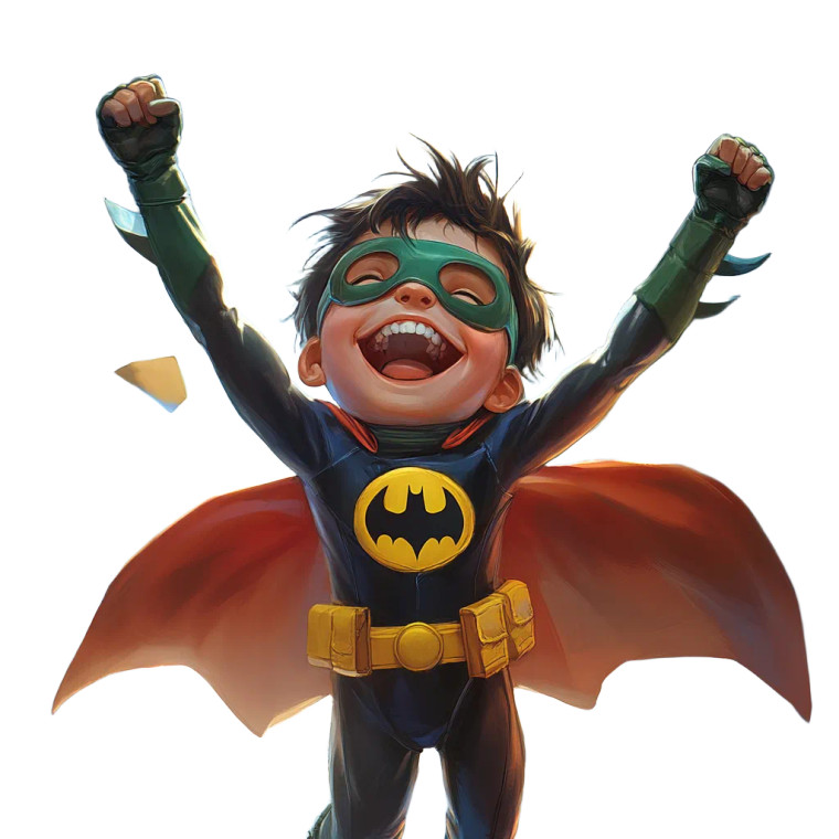 Happy Superhero Vinyl Car Decal Sticker – Waterproof & UV-Resistant 8"