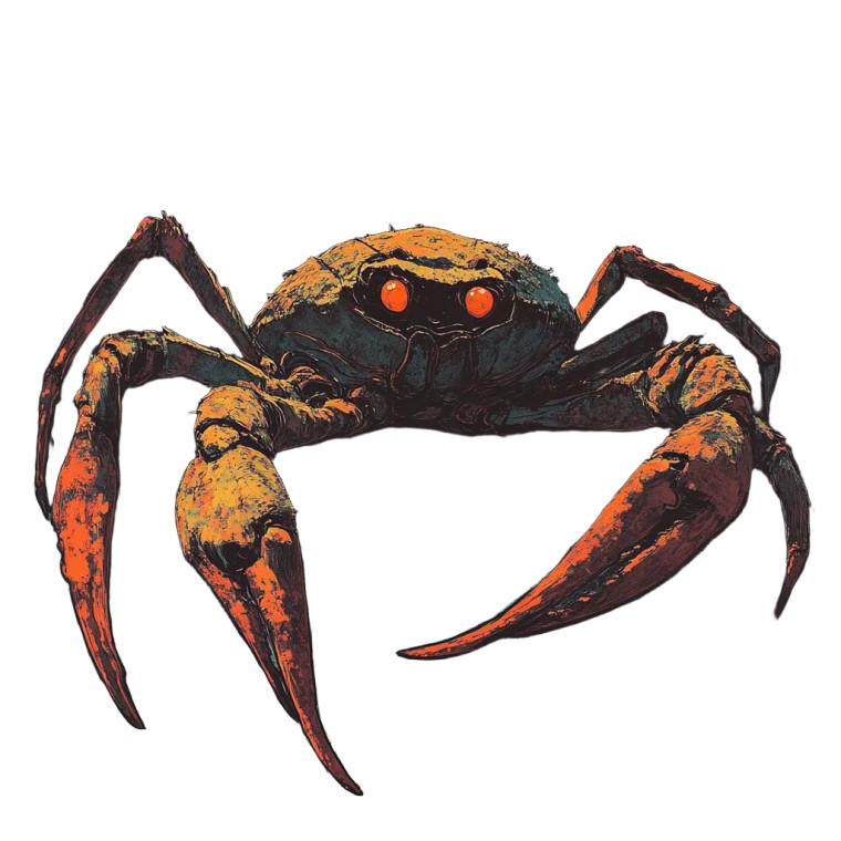 Dark Fantasy Crab Vinyl Car Decal Sticker – Waterproof & UV-Resistant 8"
