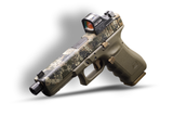 Saguaro Splatter custom Cerakote desert camo pistol slide, four-color pattern