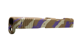 Amethyst Tiger custom Cerakote pistol slide, tiger stripe pattern with purple accent
