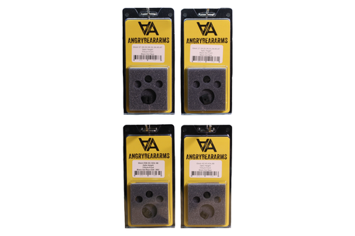 Angry Bear Arms optic height sight set, blank rear and tritium front, on white background
