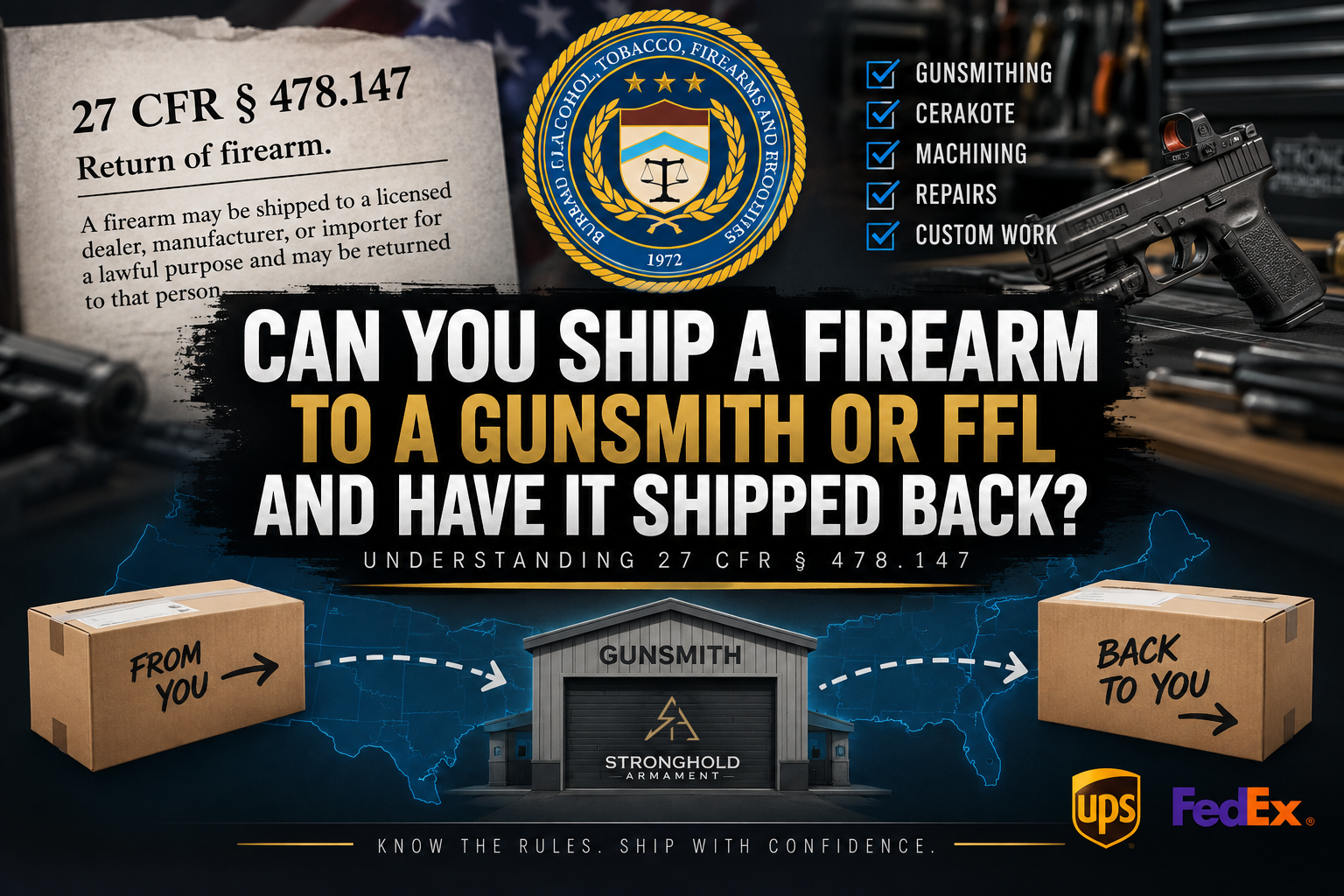 Can I Ship a Firearm to a Gunsmith & Have It Shipped Back? | 27 CFR § 478.147